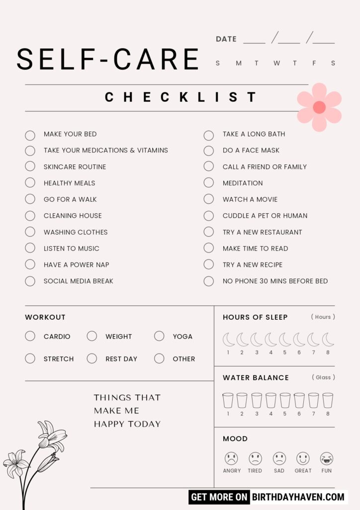 SELF CARE CHECKLIST