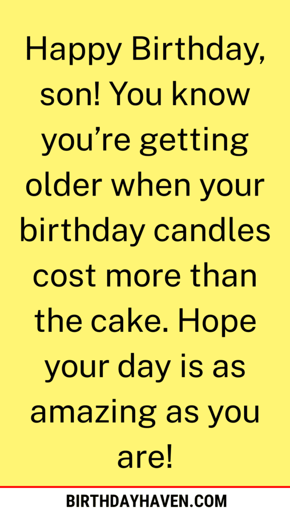 funny birthday wishes for son