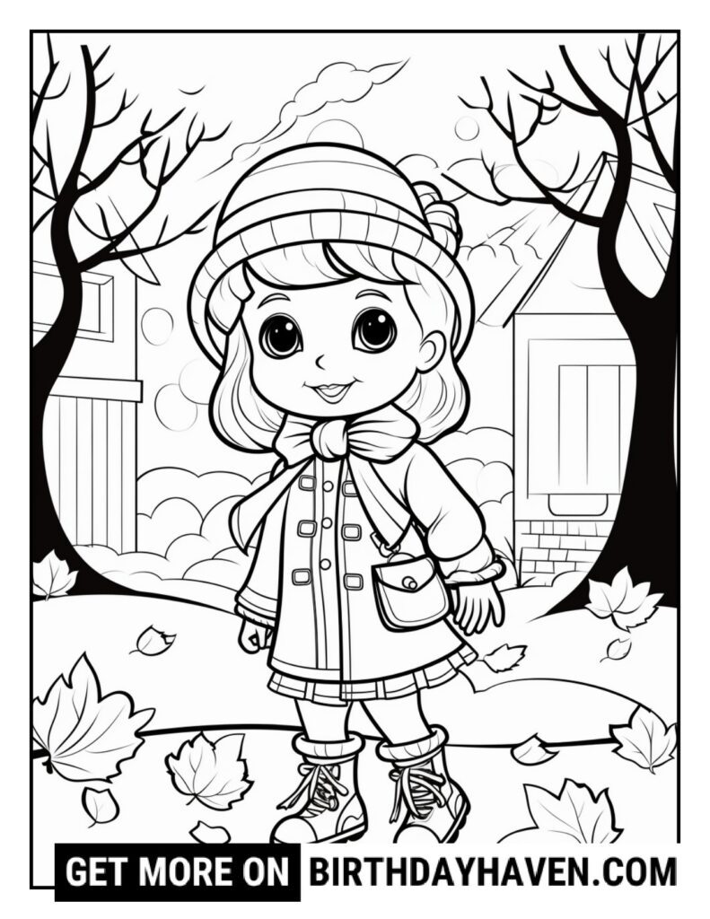 hello autumn coloring pages