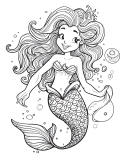 Mermaid Coloring Pages 18