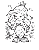 Mermaid Coloring Pages 4