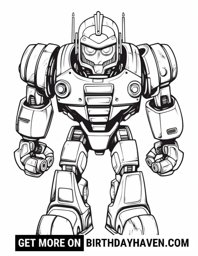 cool robot coloring pages