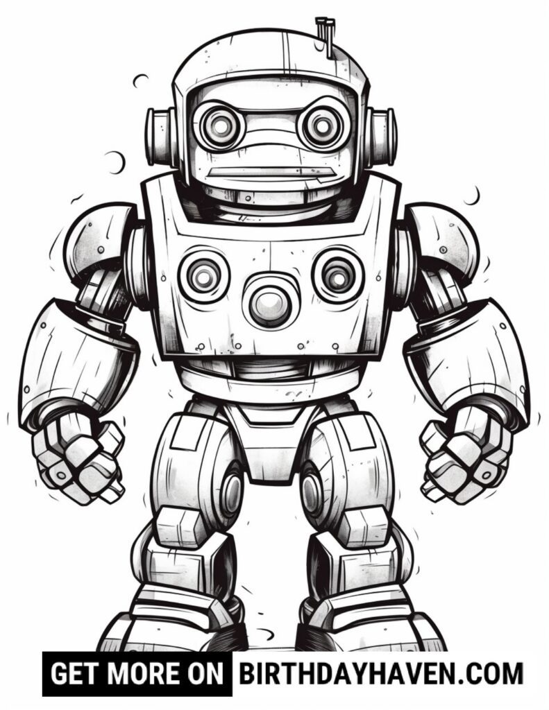free robot coloring pages
