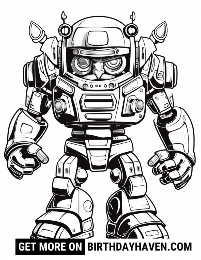 cute robot coloring pages
