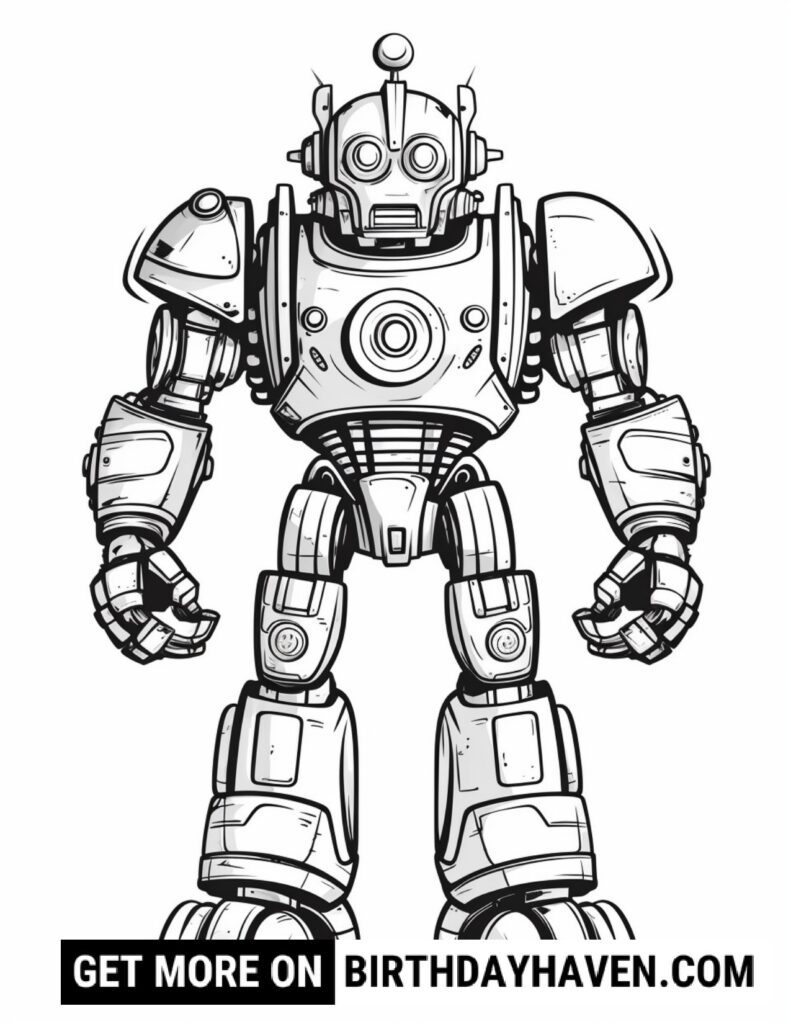 easy robot coloring pages