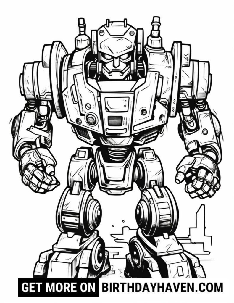 realistic robot coloring pages