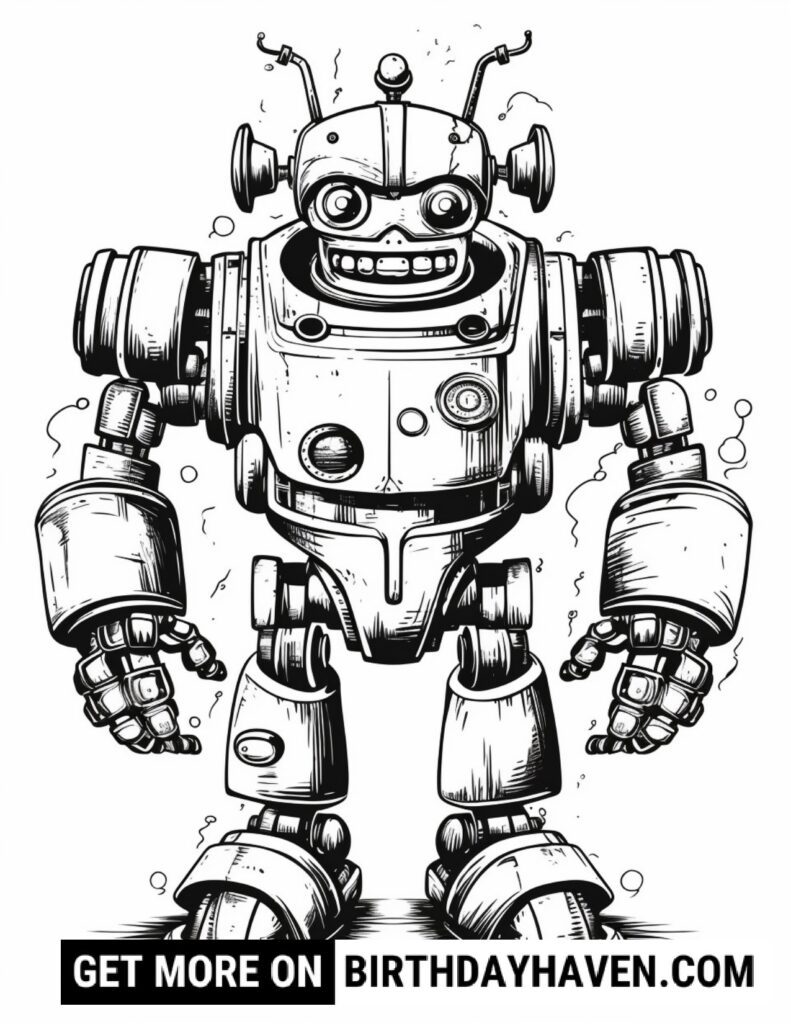 robot coloring pages for kids