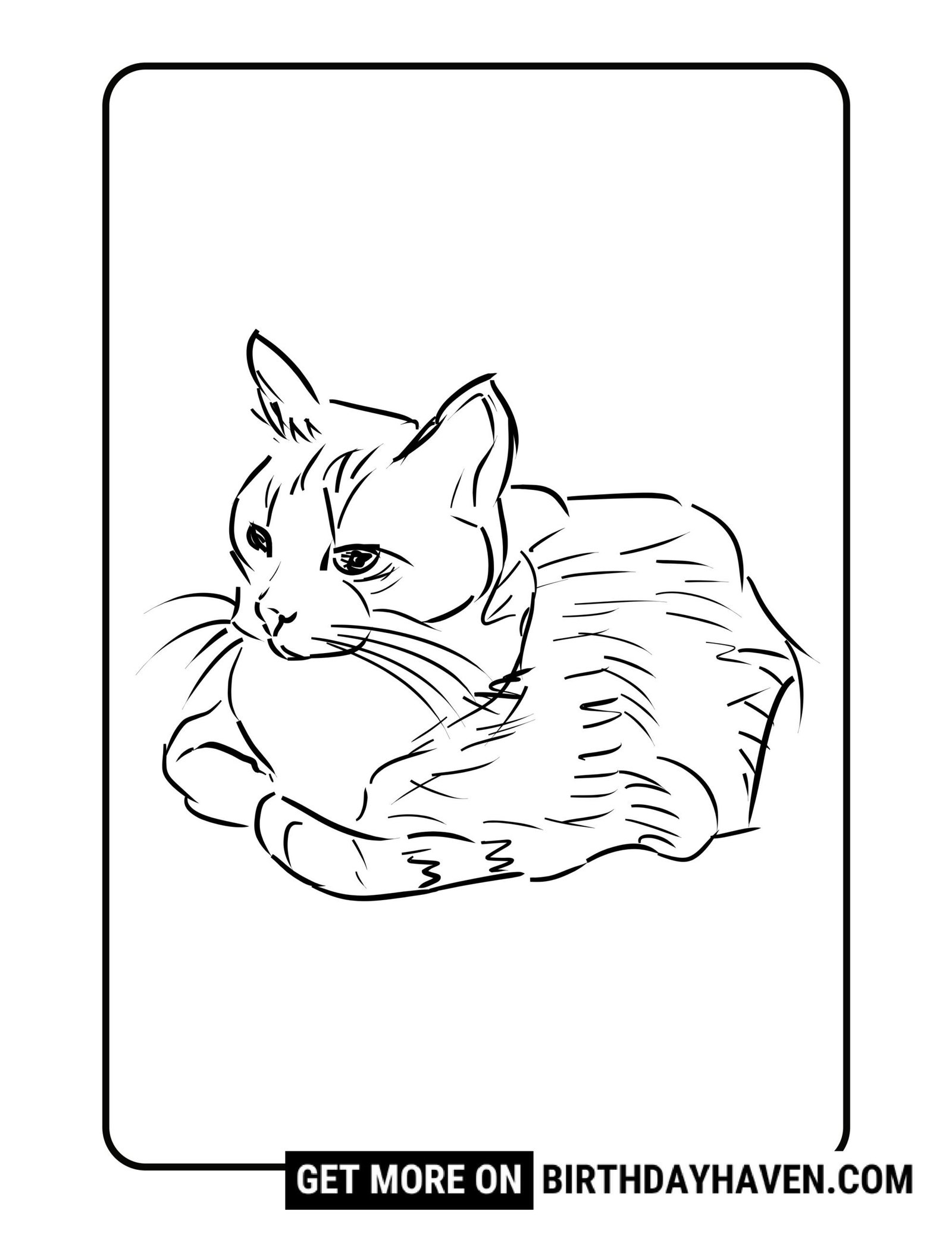 Cute Free Printable Cat Coloring Pages for All Ages - BirthdayHaven
